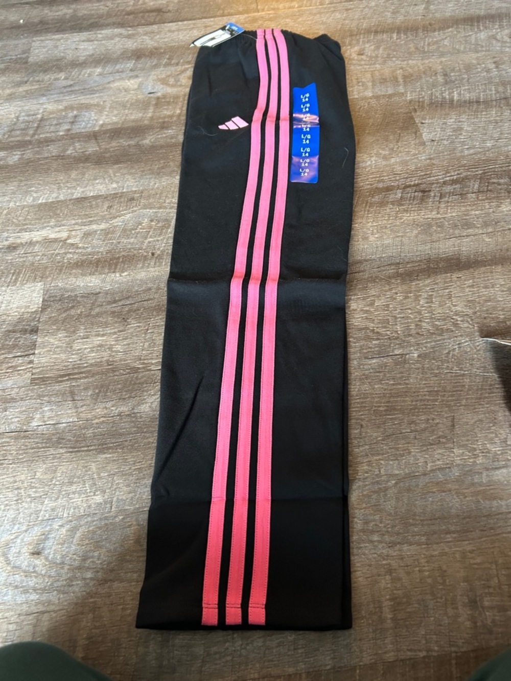 adidas Black Sweatpants with Pink Stripes